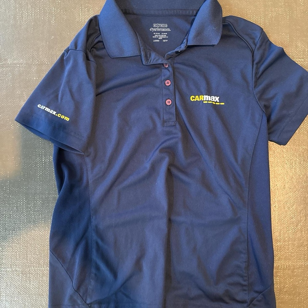 Blue Performance Polo Shirt Moisture-Wicking Short Sleeves